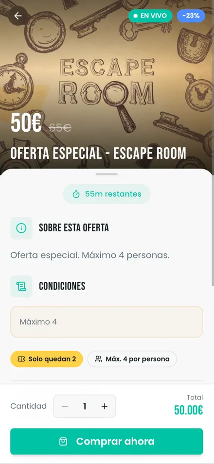 Detalle de una oferta en Citifly